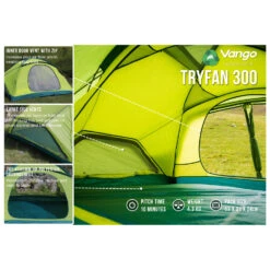 Vango Tryfan 300 - 3-person Tent -CampNest Outdoors Shop vango tryfan 300 3 person tent bf detail 3