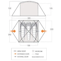 Vango Tryfan 300 - 3-person Tent -CampNest Outdoors Shop vango tryfan 300 3 person tent bf detail 7
